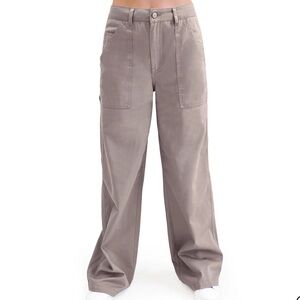Rewash Juniors 11/30 Taupe 90s Y2K Super High Rise Carpenter Wide Leg Pants NWT